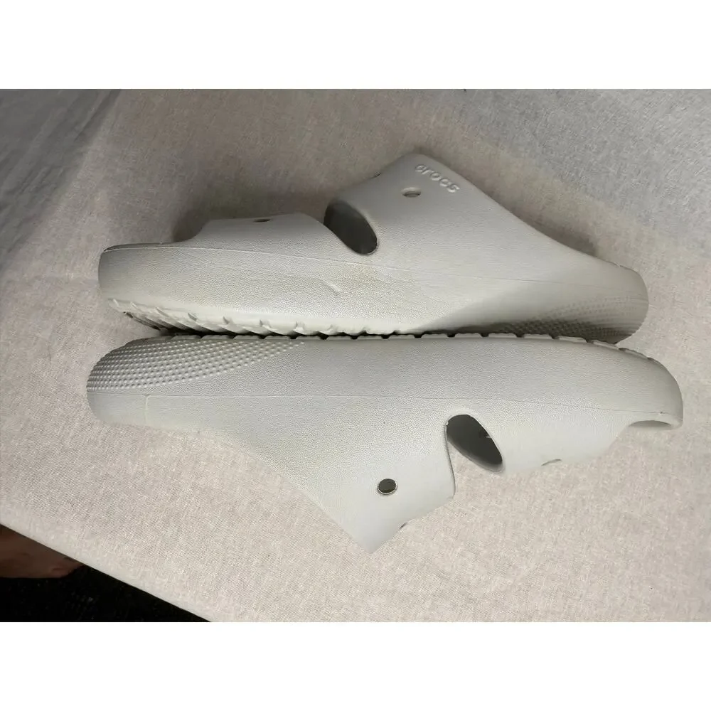 Crocs Sandal Double Strap Slides Slip On Foam Comfort Pale Light Gray 7